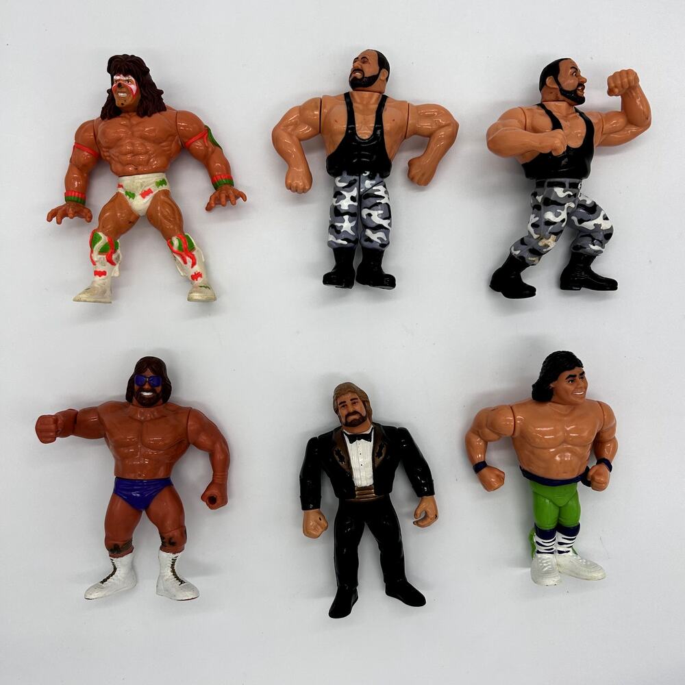 Vintage WWE Action Figure Lot Bushwhackers Macho Man Marty Jannetty  90's
